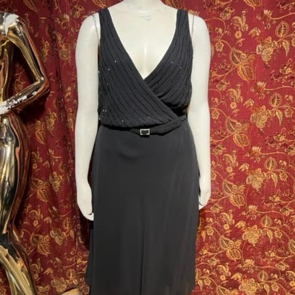 Black Beaded Bloomingdale's Midi Dress